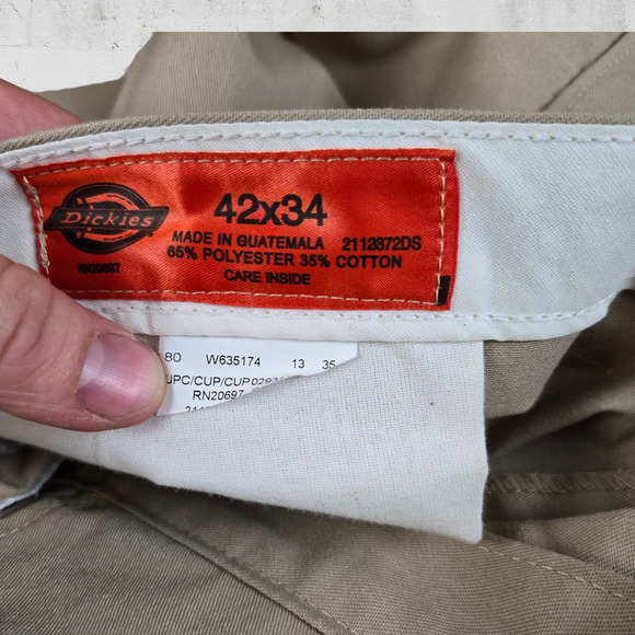 Dickies Dessert Sand Cargo Relaxed Fit Flex Khaki Trouser Pants Size 42 x 34 - Picture 5 of 6
